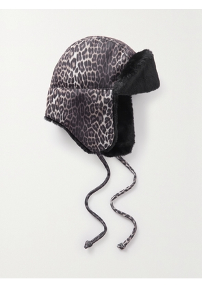 MAISON MICHEL - Bibiana Faux Fur-lined Leopard-print Stretch Hat - Brown - S,M,L