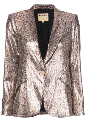 L'Agence sequin leopard print blazer - Brown