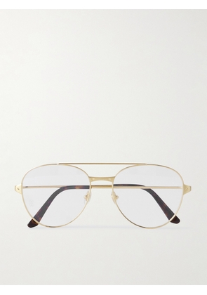 Cartier Eyewear - Santos De Cartier Aviator-style Gold-tone Optical Glasses - One size