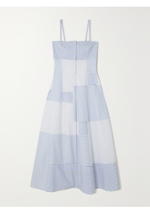 Gabriela Hearst - Magritte Paneled Striped Cotton And Linen-blend Midi Dress - Blue - IT36,IT38,IT40,IT42,IT44,IT46,IT48