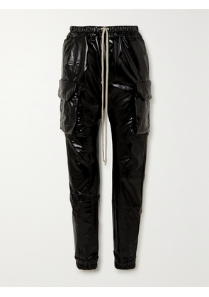 Rick Owens - Mastodon Coated Cotton-blend Tapered Cargo Pants - Black - x small,small,medium,large,x large