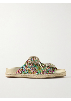 Aquazzura - River Buckled Woven Leather Sandals - Multi - IT36,IT36.5,IT37,IT37.5,IT38,IT38.5,IT39,IT39.5,IT40,IT40.5,IT41