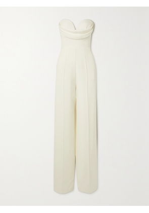 Alex Perry - Hayden Strapless Draped Crepe Jumpsuit - White - UK 4,UK 6,UK 8,UK 10,UK 12,UK 14,UK 16,UK 18