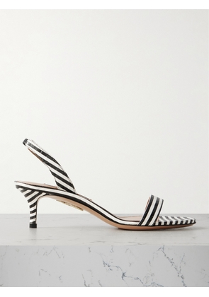 Aquazzura - So Nude 50 Striped Elaphe Slingback Sandals - Black - IT37,IT37.5,IT38,IT38.5,IT39,IT39.5,IT40,IT40.5,IT41,IT41.5,IT42
