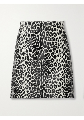 MICHAEL KORS COLLECTION - Leopard-print Calf Hair Mini Skirt - Black - US2,US4,US6