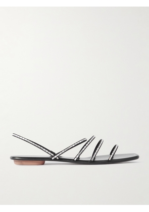 Aquazzura - Mistica Crystal-embellished Grosgrain Slingback Sandals - Black - IT36,IT37,IT37.5,IT38,IT38.5,IT39,IT39.5,IT40,IT40.5,IT41,IT41.5,IT42