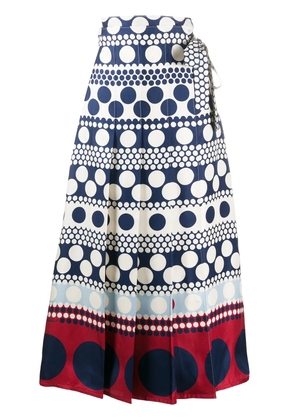 Valentino Garavani stripe and dot skirt - Blue