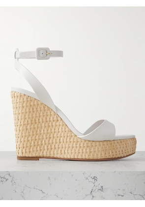 Aquazzura - Sunseeker 110 Leather Wedges Platform Sandals - White - IT36,IT36.5,IT37,IT37.5,IT38,IT38.5,IT39,IT39.5,IT40,IT40.5,IT41,IT41.5,IT42