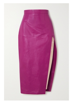 ZEYNEP ARCAY - Leather Midi Skirt - Pink - US0,US2,US4,US6,US8,US10