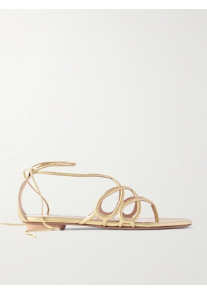 Aquazzura - Infinito Metallic Leather Sandals - Gold - IT36,IT36.5,IT37,IT37.5,IT38,IT38.5,IT39,IT39.5,IT40,IT40.5,IT41,IT41.5,IT42