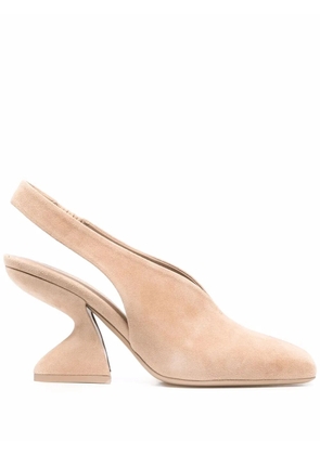Ferragamo F-Heel 100mm slingback pumps - Neutrals