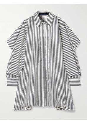 Proenza Schouler - Isla Cape-effect Striped Cotton And Silk-blend Poplin Mini Shirt Dress - Blue - US0,US2,US4,US6,US8,US10,US12
