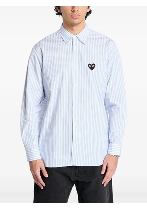Comme Des Garçons Play Black Heart Striped shirt - Blue