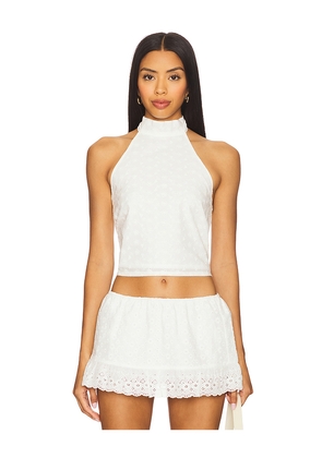 Dairy Boy Frances Eyelet Top in White. Size L. Also in XL.