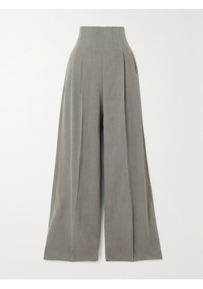 Chloé - Pleated Wool-twill Wide-leg Pants - Brown - FR 34,FR 36,FR 38,FR 40,FR 42,FR 44