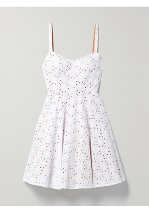 MICHAEL KORS COLLECTION - Broderie Anglaise Cotton-blend Mini Dress - White - US0,US2,US4,US6,US8,US10,US12,US14,US16