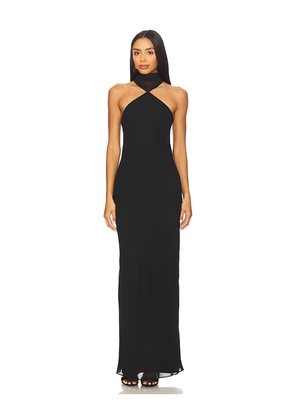 Amanda Uprichard Ashton Maxi Dress in Black. Size L. Also in M, S, XL, XS.