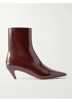 Stella McCartney - Spur Glossed Ankle Boots - Brown - IT36,IT36.5,IT37,IT37.5,IT38,IT38.5,IT39,IT39.5,IT40,IT40.5,IT41