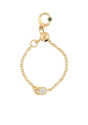 Courbet 18kt recycled yellow gold laboratory-grown diamond CO adjustable chain ring