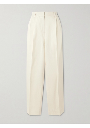 TOTEME - Garderob Pleated Woven Tapered Pants - Ecru - DK32,DK34,DK36,DK38,DK40,DK42