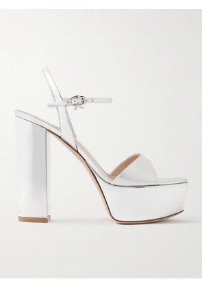 Gianvito Rossi - Marlena 85 Mirrored-leather Platform Sandals - Silver - IT36,IT36.5,IT37,IT37.5,IT38,IT38.5,IT39,IT39.5,IT40,IT40.5,IT41,IT41.5,IT42