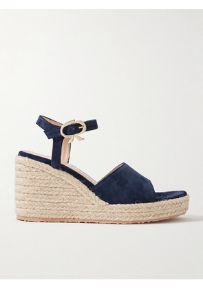 Gianvito Rossi - 90 Suede Espadrille Wedge Sandals - Blue - IT36,IT36.5,IT37,IT37.5,IT38,IT38.5,IT39,IT39.5,IT40,IT40.5,IT41,IT41.5,IT42