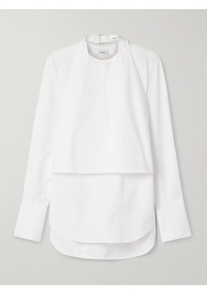 WARDROBE.NYC - Convertible Layered Buckled Cotton-poplin Shirt - White - x small,small,medium,large