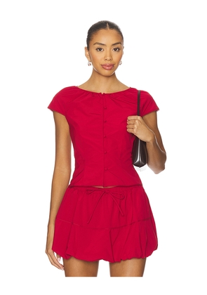 Amanda Uprichard Pinto Top in Red. Size L. Also in S, XS.