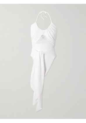 Alaïa - Halterneck Draped Swimsuit - White - FR 34,FR 36,FR 38,FR 40,FR 42,FR 44
