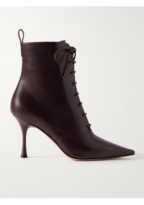 Gianvito Rossi - Vitello 85 Leather Ankle Boots - Burgundy - IT36,IT36.5,IT37,IT37.5,IT38,IT38.5,IT39,IT39.5,IT40,IT40.5,IT41,IT41.5,IT42