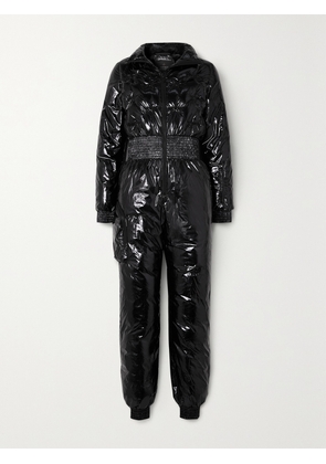 Perfect Moment - Floe Embroidered Padded Glossed-shell Down Ski Suit - Black - x small,small,medium,large