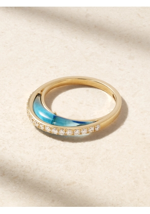 L’Atelier Nawbar - Bloop Moon 18-karat Gold, Diamond And Enamel Ring - 5,6,7