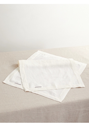 Brunello Cucinelli - Set Of Two Bead-embellished Linen Placemats - Cream - One size