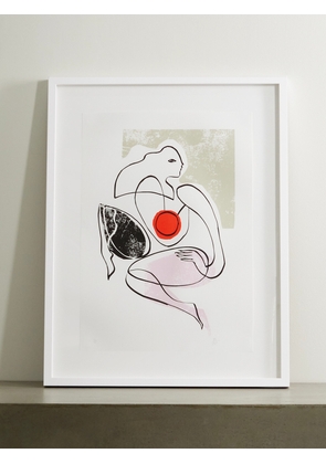 Roksanda - Azalea Swimmer Framed Print, 23"" X 33"" - Gray - One size