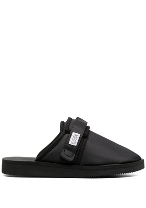 Suicoke logo patch slippers - Black