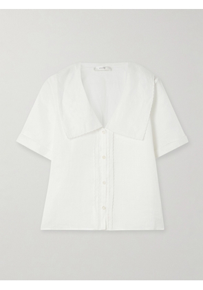 FRAME - Scalloped Ramie-voile Blouse - White - x small,small,medium,large,x large