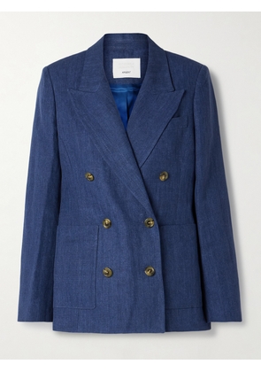 Citizens of Humanity - + Argent Chelsea Double-breasted Linen Blazer - Blue - US0,US2,US4,US6,US8,US10