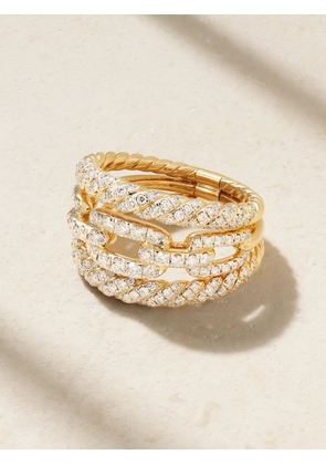 David Yurman - Stax 18-karat Yellow And White Gold Diamond Ring - 5,6,7,8