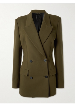 Alaïa - Double-breasted Cotton-twill Blazer - Green - FR 34,FR 36,FR 38,FR 40,FR 42