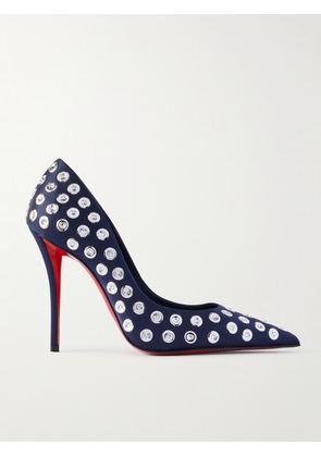 Christian Louboutin - Miss Z Boum Boum 100 Embellished Satin-crepe Pumps - Blue - IT36,IT36.5,IT37,IT37.5,IT38,IT38.5,IT39,IT39.5,IT40,IT40.5,IT41,IT41.5,IT42