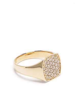 Tom Wood 9kt yellow gold mini cushion diamond ring