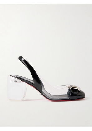 Christian Louboutin - Minny Bubble 70 Buckled Glossed And Pvc Slingback Pumps - Black - IT36,IT36.5,IT37,IT37.5,IT38,IT38.5,IT39,IT39.5,IT40,IT40.5,IT41,IT41.5,IT42