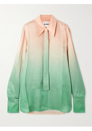 Jil Sander - Oversized Tie-detailed Dégradé Satin Shirt - Multi - FR 32,FR 34,FR 36,FR 38,FR 40,FR 42