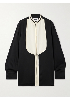 Jil Sander - Oversized Two-tone Piped Crepe Shirt - Black - FR 32,FR 34,FR 36,FR 38,FR 40,FR 42,FR 44