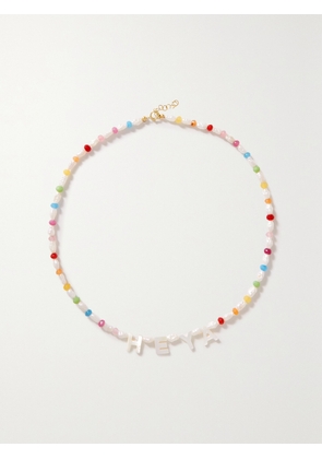 Roxanne First - Heya 14-karat Gold, Agate And Mother-of-pearl Necklace - Pink - One size