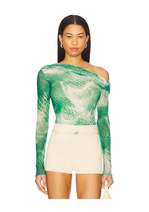 AFRM Barry Top in Green. Size 1X. Also in M.