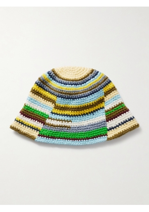 The Elder Statesman - Crocheted Organic Cotton Bucket Hat - Green - One size