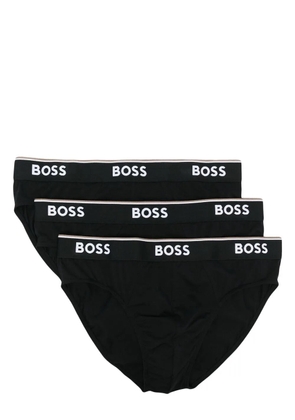 BOSS logo-waistband briefs set of 3 - Black