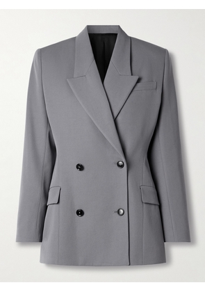 Alaïa - Double-breasted Wool-gabardine Blazer - Gray - FR 34,FR 36,FR 38,FR 40,FR 42,FR 44