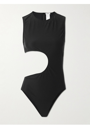 Alaïa - Cutout Ribbed Swimsuit - Black - FR 34,FR 36,FR 38,FR 40,FR 42,FR 44
